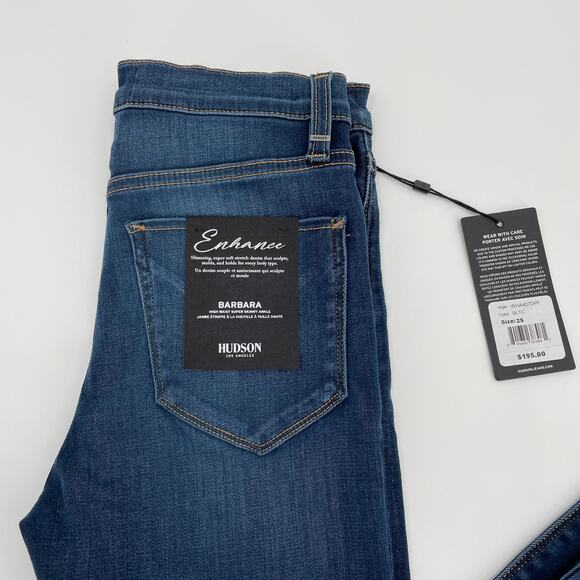 HUDSON JEANS NWT Barbara Ankle Skinny Denim in Baltic Wash // 25 - Picture 4 of 11